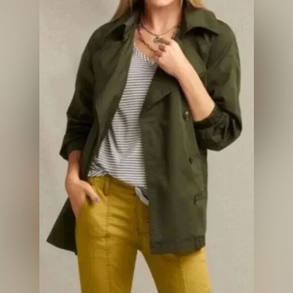 Cabi Womens Jacket S Double Breasted Relaxed Fit Trench Safari Lightweight - Picture 7 of 9
